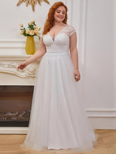 Load image into Gallery viewer, Trendy Deep V Neck Tulle Wedding Dress
