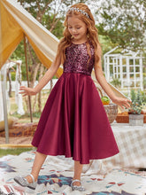 Load image into Gallery viewer, Bow-Tie Flower Girl Dress with Sequin
