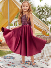 Load image into Gallery viewer, Bow-Tie Flower Girl Dress with Sequin
