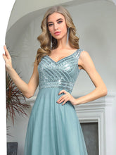 Load image into Gallery viewer, Elegant V Neck A-Line Long Bridesmaid Dress
