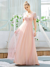 Load image into Gallery viewer, Sweet V Neck A-Line Tulle Bridesmaid Dress with Sequin
