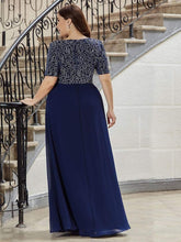Load image into Gallery viewer, Plus Size Elegant V Neck A-Line Chiffon Evening Dress
