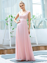 Load image into Gallery viewer, Cute A-Line V Neck Embroidered Chiffon Dress

