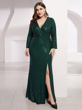 Load image into Gallery viewer, Plus Size Sequin Long Sleeves Evening Dress
