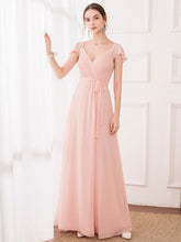 Load image into Gallery viewer, Elegant A-Line Ruffles Sleeve Bridesmaid Dresses
