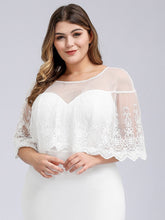 Load image into Gallery viewer, Plus Size Illusion Ruffle Sleeves Floor-Length Wedding Dresses
