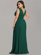 Load image into Gallery viewer, Double V-Neck Maxi Plus Size Evening Dresses
