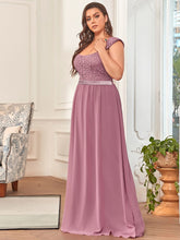 Load image into Gallery viewer, Elegant A Line Chiffon Bridesmaid Dress With Lace Bodice
