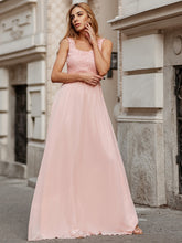 Load image into Gallery viewer, Chiffon Bridesmaid Dress With Lace Bodice
