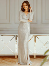 Load image into Gallery viewer, Long Sleeve Sequin Evening Party Dress
