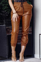 Load image into Gallery viewer, SKYLAR LEATHERETTE DRAWSTRING WAIST JOGGERS

